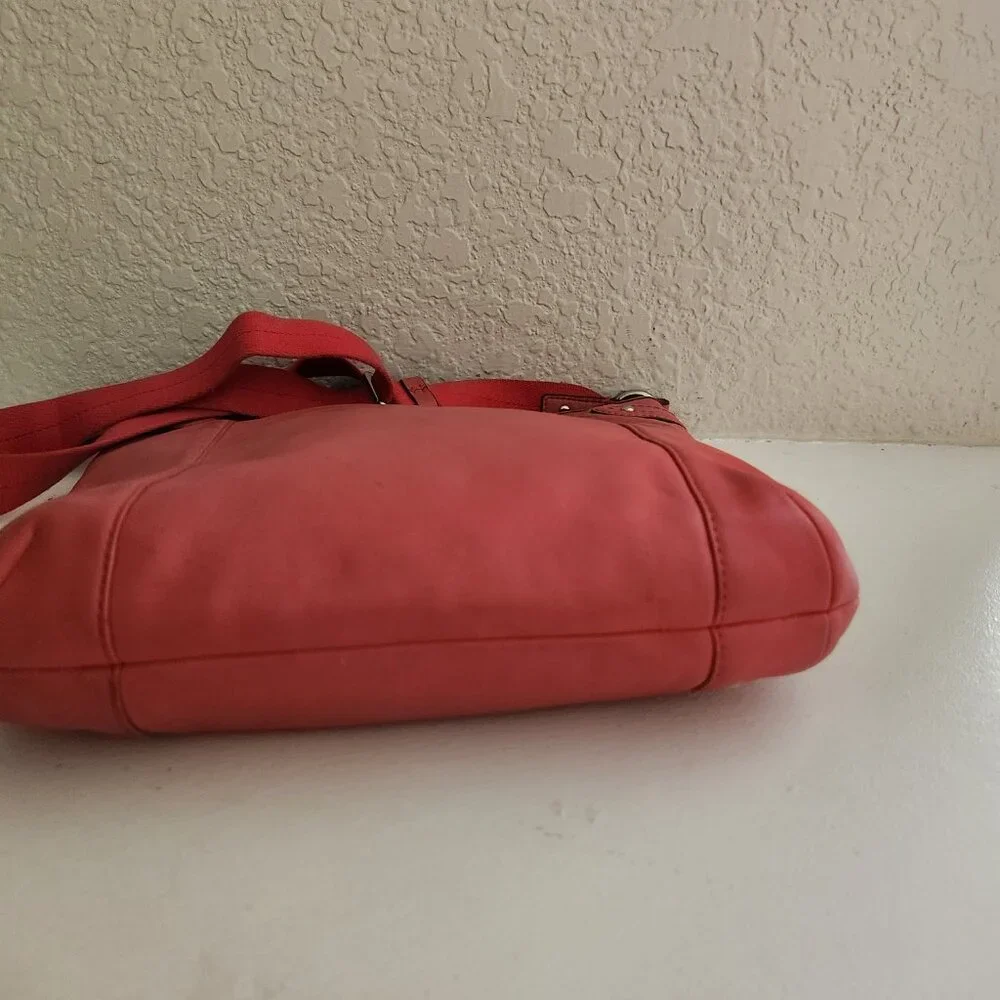 Coach Pink Coral Leather Crossbody Bag Purse - Picture 7 of 13